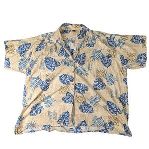 Copper Canyon Tropical Aloha Fern Hawaiian Button-Down | Women's 4X